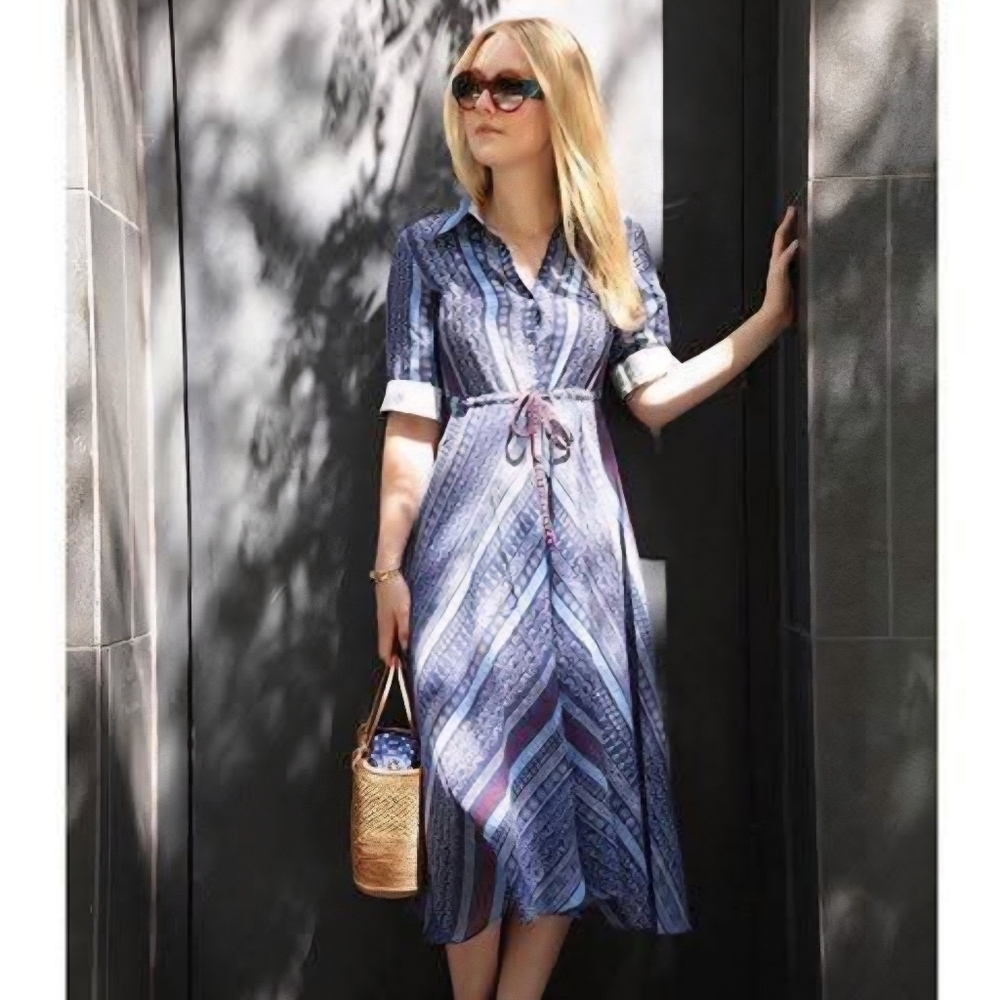 Le Sirenuse Navy Cotton Dress Sz 38